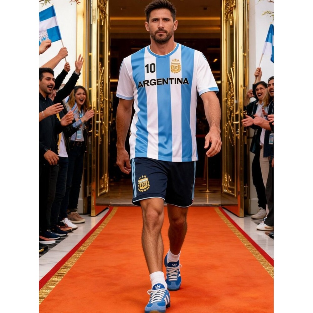AFA Official Argentina Mens Football Jersey Top AFA336GD-LB-LM 2XL Lionel Messi